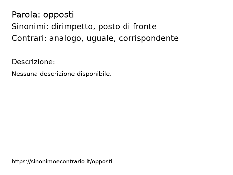 Sinonimi opposti, Contrari opposti - Sinonimo e Contrario</title>